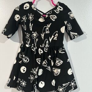 Dot Dot Smile Black and White Kids Dress